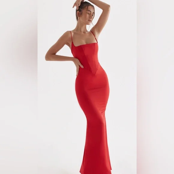 house of cb olivette corset maxi dress Clothing : Maxi Dresses : 'Olivette' Black Satin Corset Maxi Dress